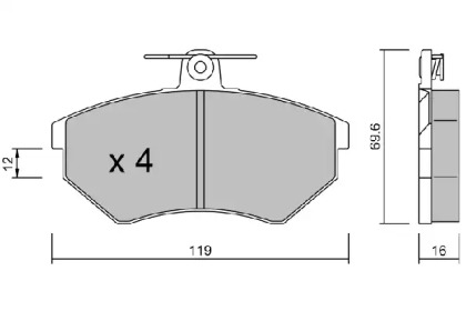 Комплект тормозных колодок (AISIN: BPVW-1002)